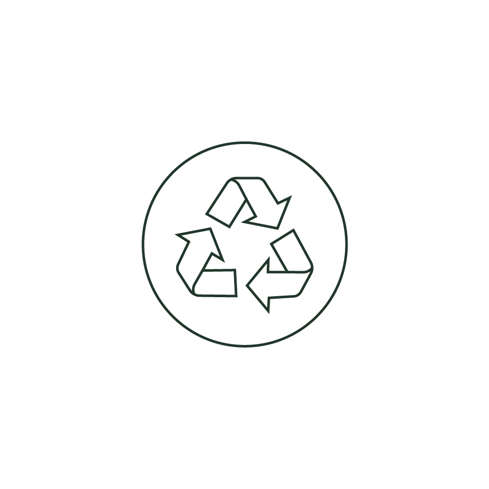 Ikon til design princippet "Recycle"